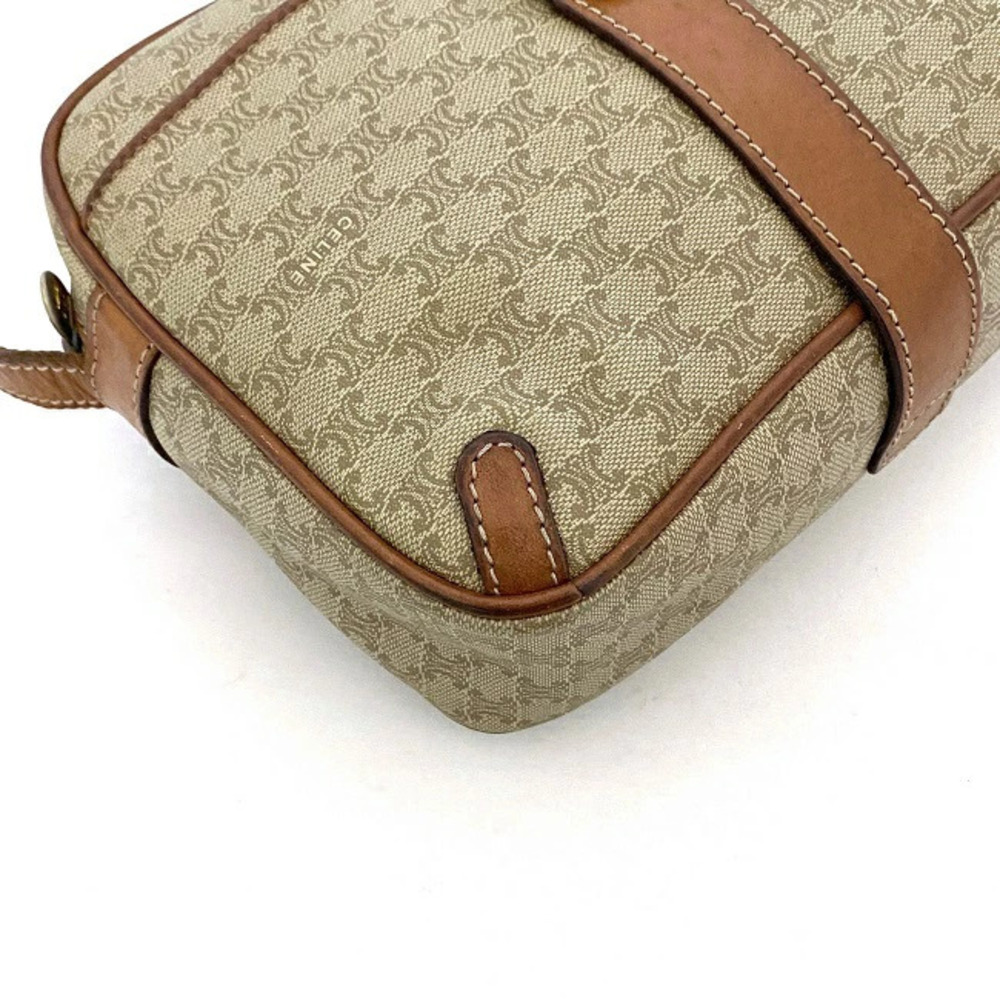 Celine Shoulder Bag Beige Brown Macadam Pochette Crossbody Camera All over - Picture 7 of 10